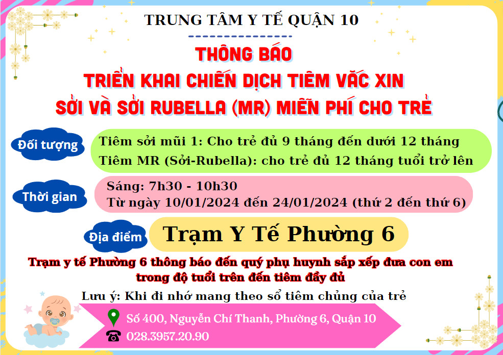 Image: THÔNG BÁO TRIỂN KHAI CHIẾN DỊCH TIÊM VẮC XIN SỞI VÀ SỞI RUBELLA (MR) MIỄN PHÍ CHO TRẺ