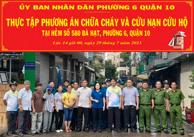 Image: PHƯỜNG 6: THỰC TẬP PHƯƠNG ÁN CHỮA CHÁY VÀ CỨU NẠN CỨU HỘ